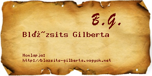 Blázsits Gilberta névjegykártya